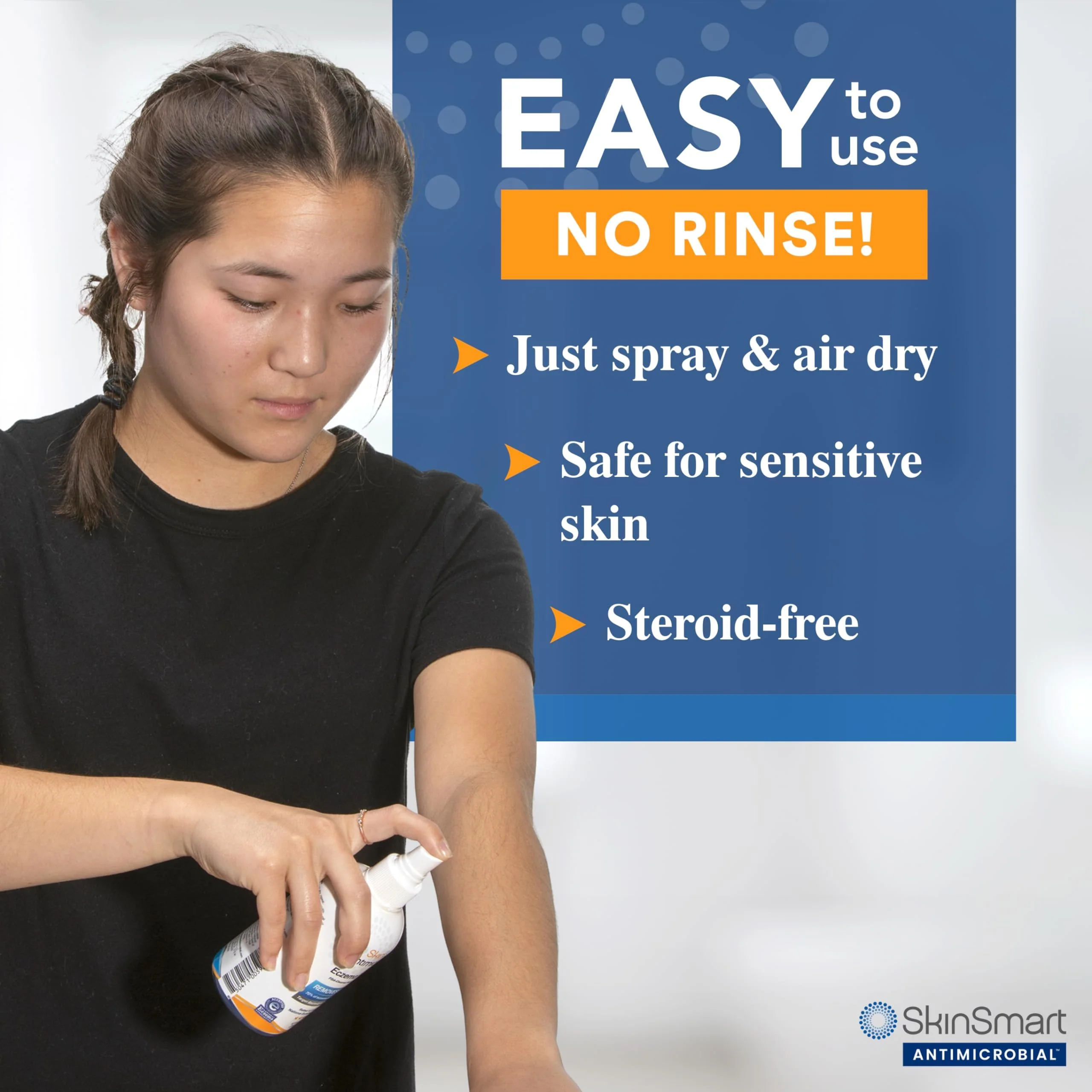 SkinSmart Antimicrobial Eczema Therapy Travel Size 2 Ounce Clear Spray (Pack of 3) - Image 3